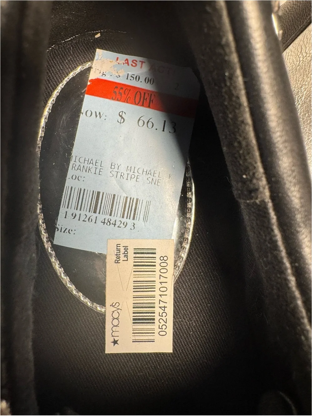 Michael Kors Frankie Metallic Silver Low-Top Sneakers with White Stripe
